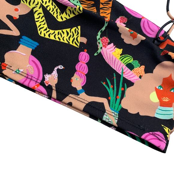 Zara Women in Art Miranda Makaroff Colorful Funky Cropped Tank Top Size Small - Picture 5 of 5